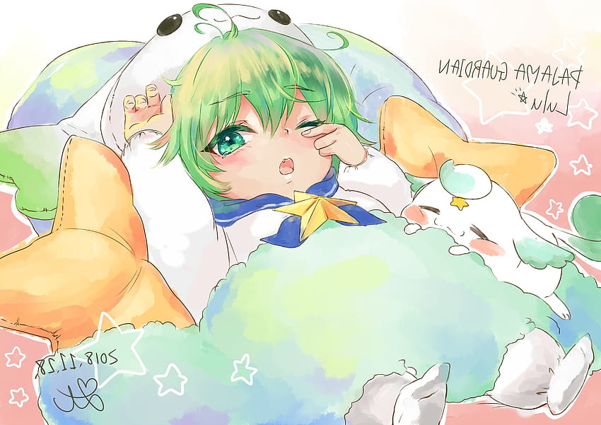 Sleepy, Green Hair, League Of Legends, Anime Style, Lulu, Cute, sleepy anime HD wallpaper