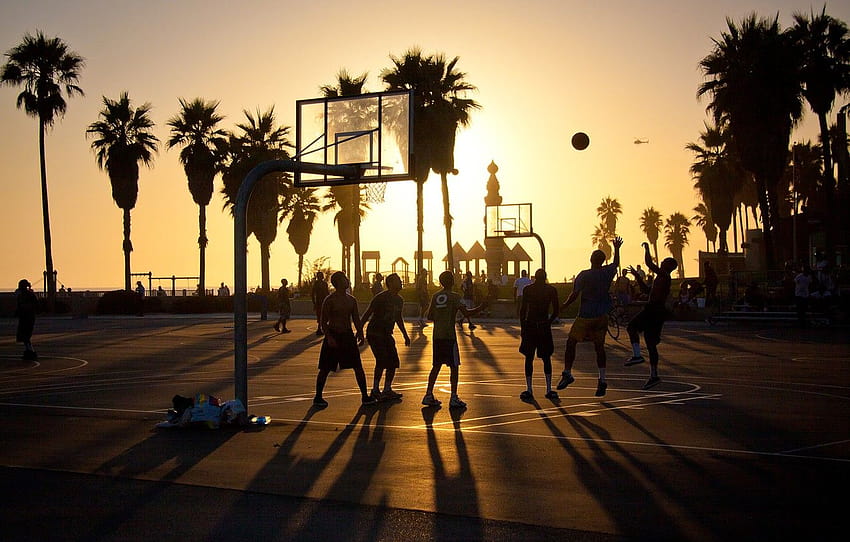 4 Venice Beach Basketball, campo nba estivo Sfondo HD