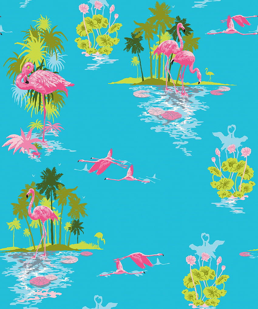 Flamingo Statement , bright Flamboyant • Milton & King, summer tropical water HD phone wallpaper