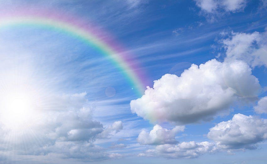 Rainbow Sky, blue sky rainbow HD wallpaper