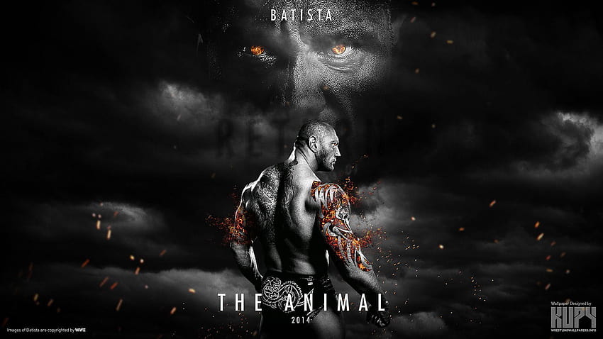 WWE Dave Batista 2014, logotipo de WWE fondo de pantalla