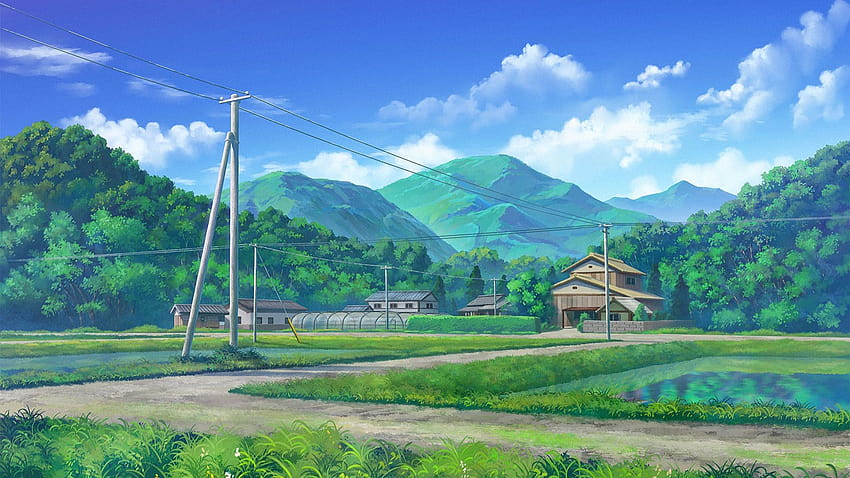 Rengoku, landscape anime village HD wallpaper