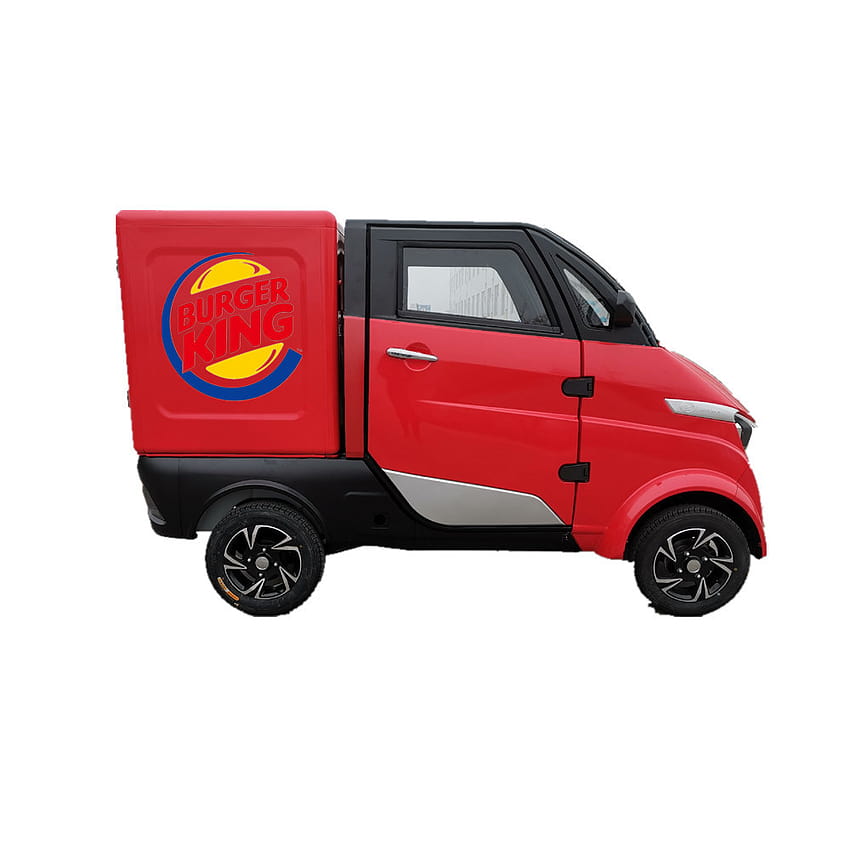 China Runhorse Basic Post Electric Food Delivery Van en el mercado fondo de pantalla del teléfono