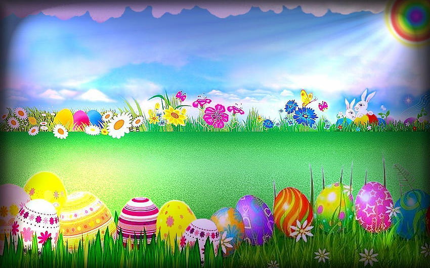 7 arrière-plans de Pâques mignons, Pâques pour enfants Fond d'écran HD