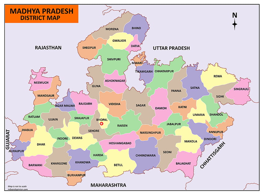 Mapa de Madhya Pradesh en PDF fondo de pantalla