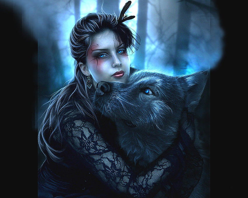 Wolf Fantasy Group, girl wolf HD wallpaper | Pxfuel