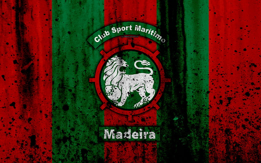 FC Maritimo, grunge, Primeira Liga, soccer, art, Portugal, Maritimo, football club, stone texture, Maritimo FC with resolution 3840x2400. High Quality, club sport maritimo HD wallpaper