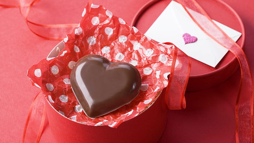 Valentine's Day, February 14, chocolate, candy, hearts, love, Holidays, chocolate love HD wallpaper
