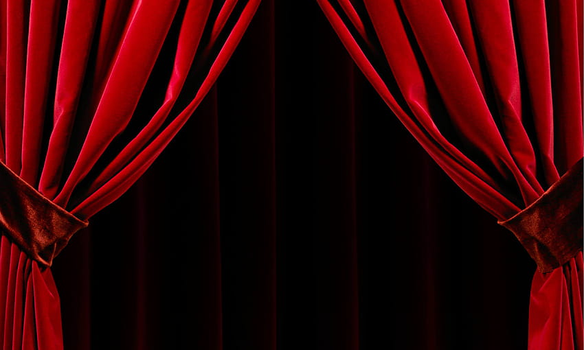 Червени фонове за завеси, сценични завеси HD тапет