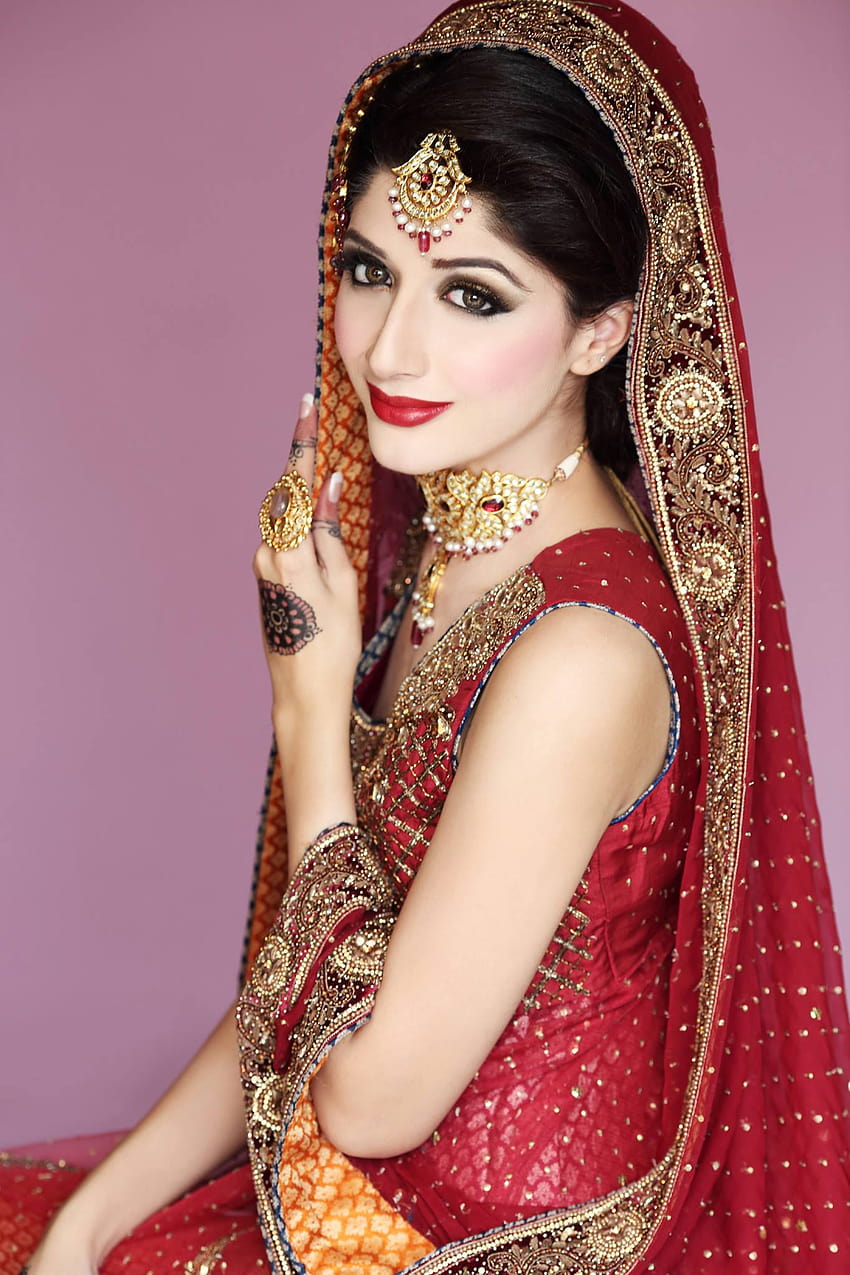 Ekskluzywne pakistańskie pomysły na makijaż ślubny na ślub 2020, pakistańska panna młoda Tapeta na telefon HD