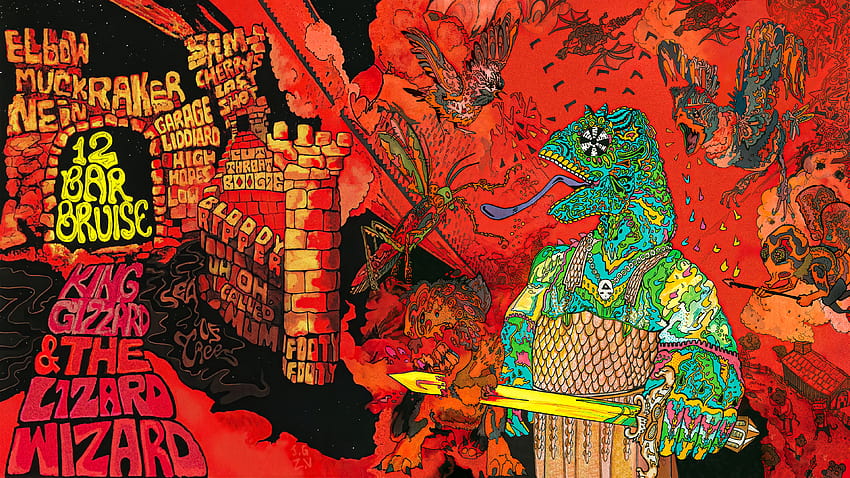 King Gizzard & The Lizard Wizard, re ventriglio e il mago lucertola Sfondo HD