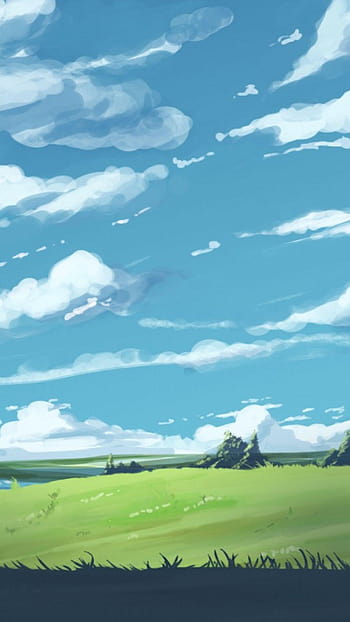 prompthunt: anime background grassland, flowers, summer, mountains, wind,  blue sky, few clouds, a-1 pictures,