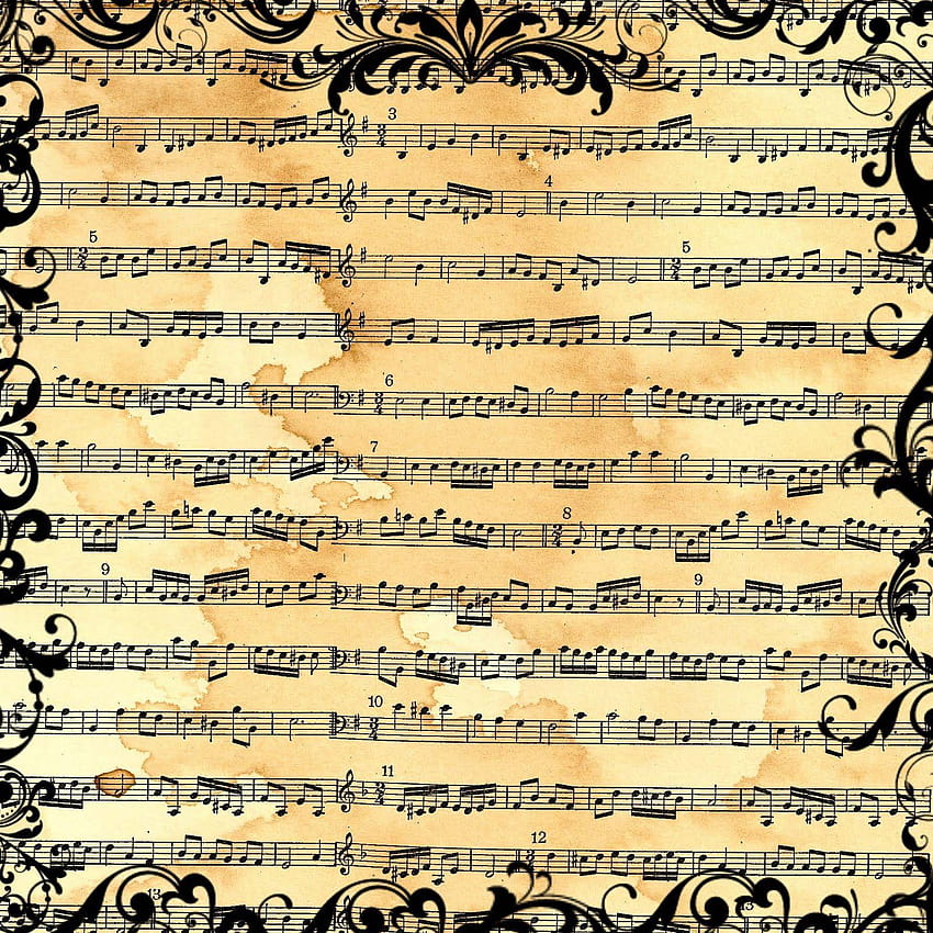 ViNTaGE DiGiTaL STaMPS**: Digital Scrapbook Paper, sheet music background HD phone wallpaper