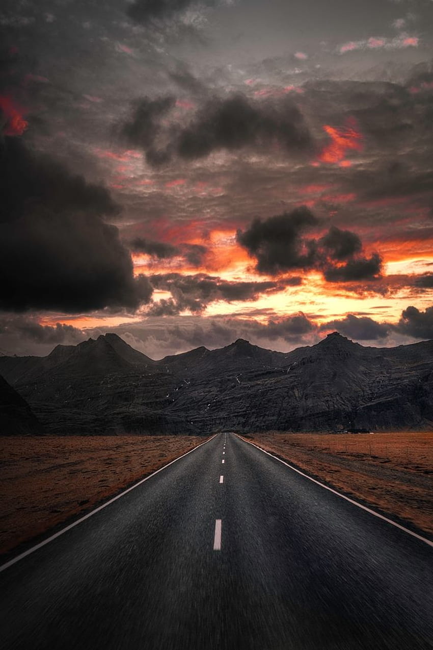 Awesome iPhone Landscape, roadway HD phone wallpaper