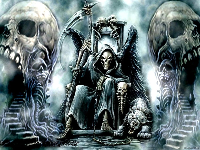 Skull King on Dog, king of the dead HD wallpaper