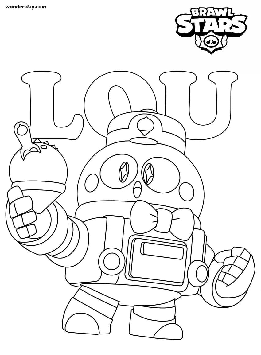 Lou Brawl Stars coloring pages. coloring pages HD phone wallpaper
