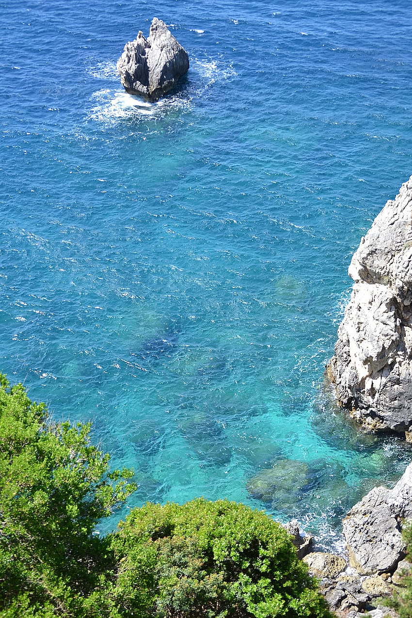 : corfu, greece, ocean, sea, nature, coastline, rock, corfu greece HD phone wallpaper