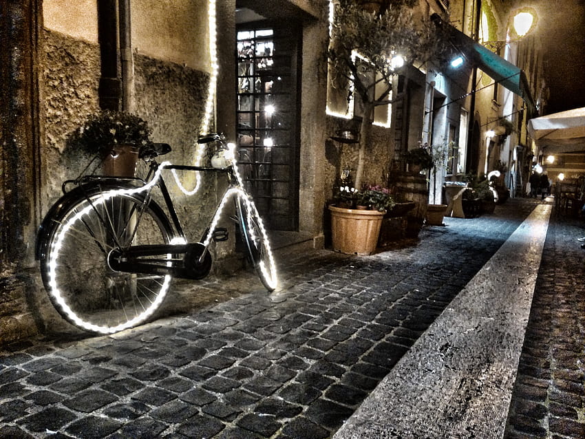 : calle, noche, vehículo, ciclismo, ligero, callejón, Roma, Suero, papá, rivalizar, equipo deportivo, Bicicleta de carretera, bicicleta de montaña, Bicicleta híbrida, Strade, Scorci, Castelgandolfo, Luz de bicicleta fondo de pantalla