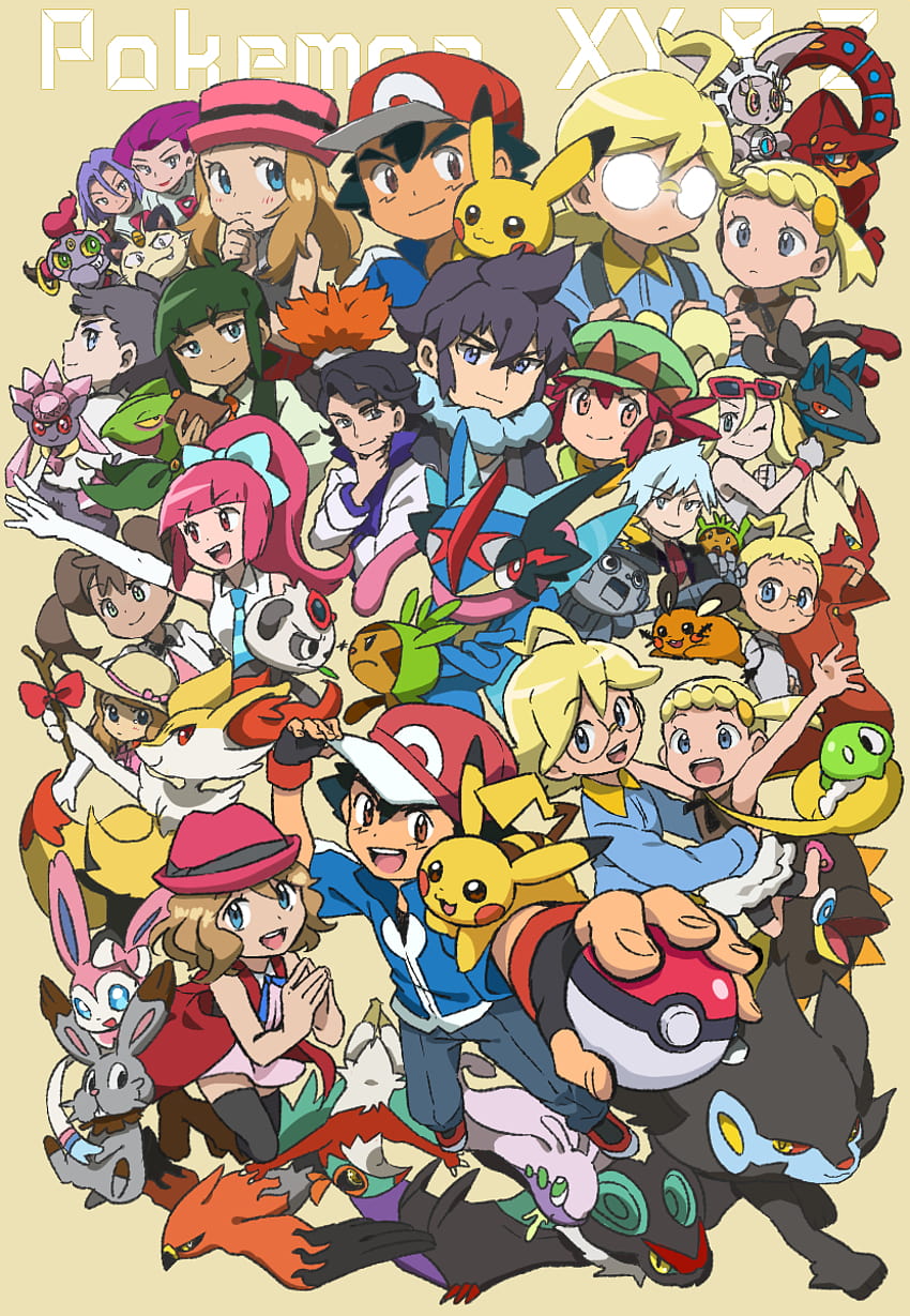 Pokémon XY XYZ KALOS FAMILY!!! Ash, Serena, Clemont, and Bonnie!!! ❤️❤️❤️ IM GOING TO MISS THIS GANG SO MUCH T, pokemon kalos HD phone wallpaper