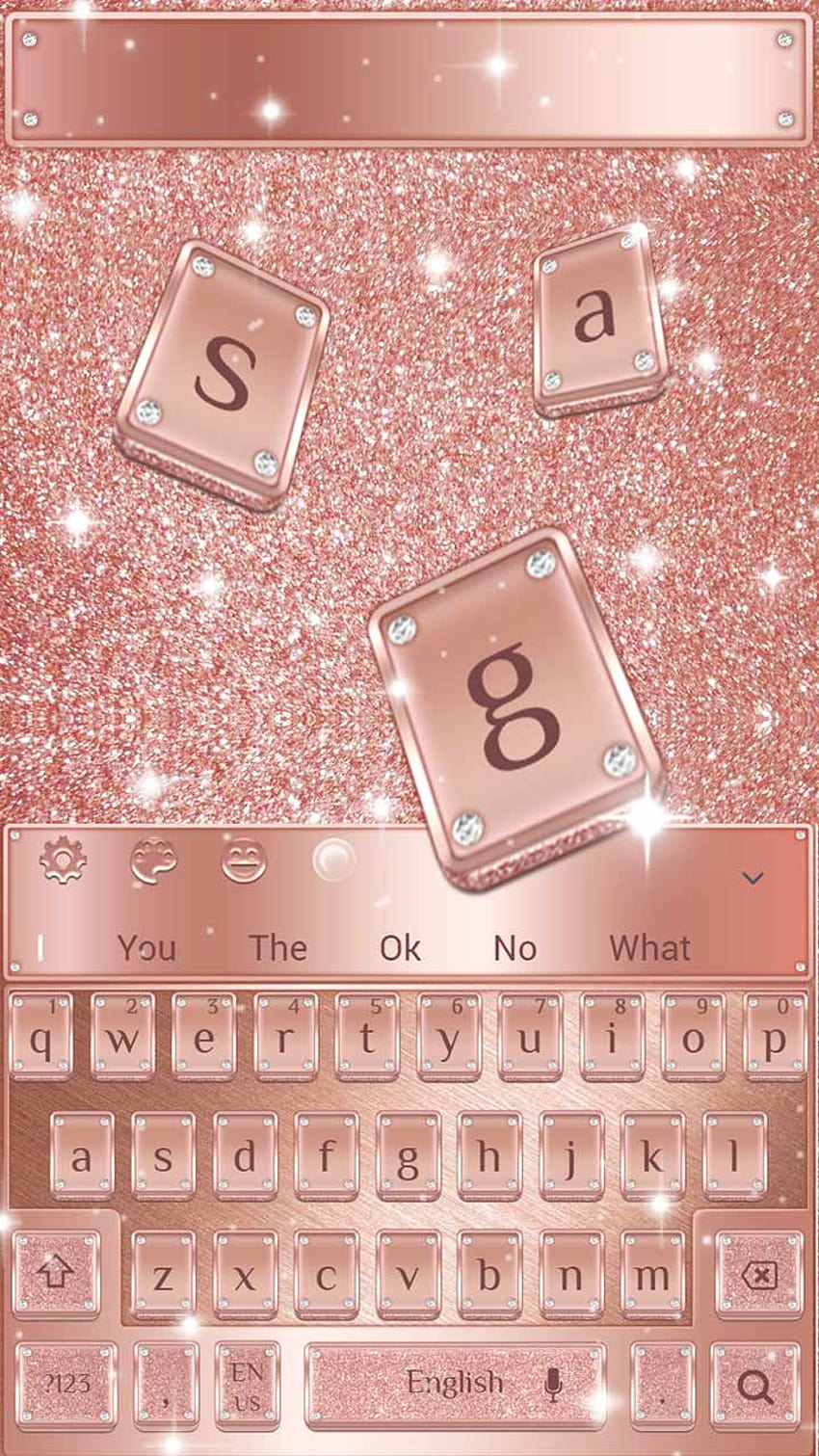 Tema Keyboard Glossy Rose Gold, tema wallpaper ponsel HD