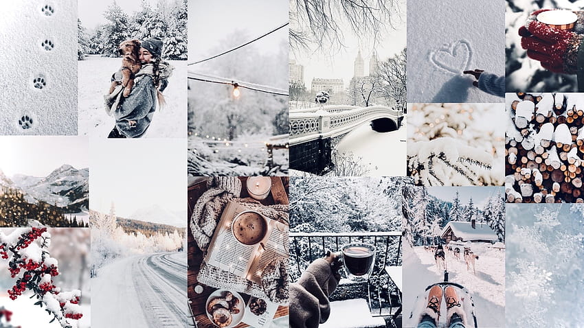 bianka1024, winter collage aesthetic HD wallpaper