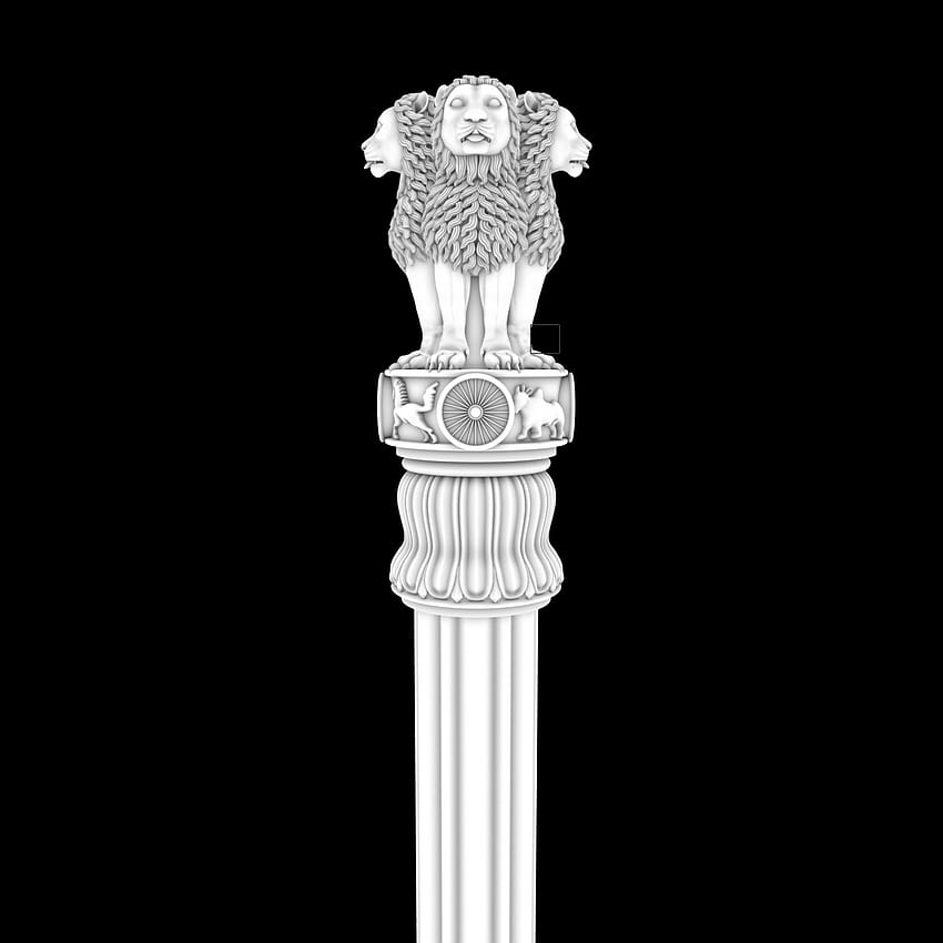 Lion Capital of Ashoka Sarnath Pillars of Ashoka State Emblem of India  National symbols of India symbol emblem white png  PNGEgg