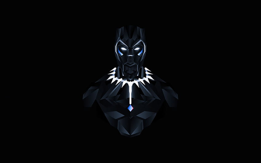 black panther minimalist portrait HD wallpaper