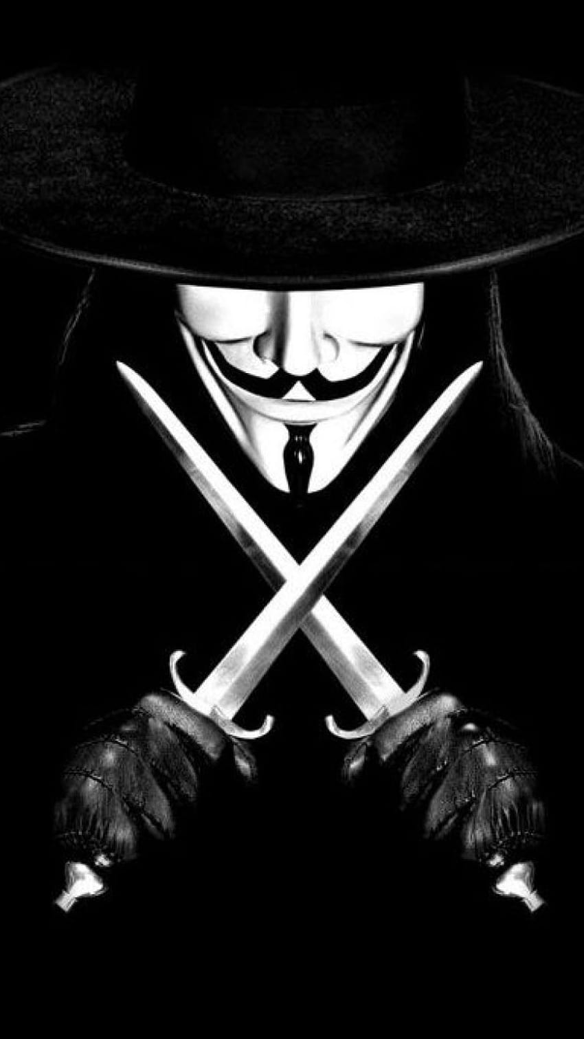 for Anonymous Mask with knifes for iPhone, hacker mask android HD phone wallpaper