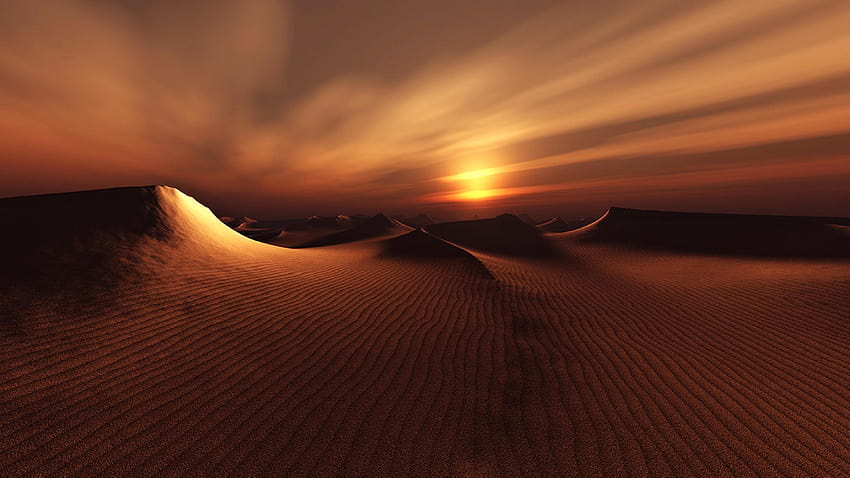 Desert Landscape Dunes, path through the dunes HD wallpaper