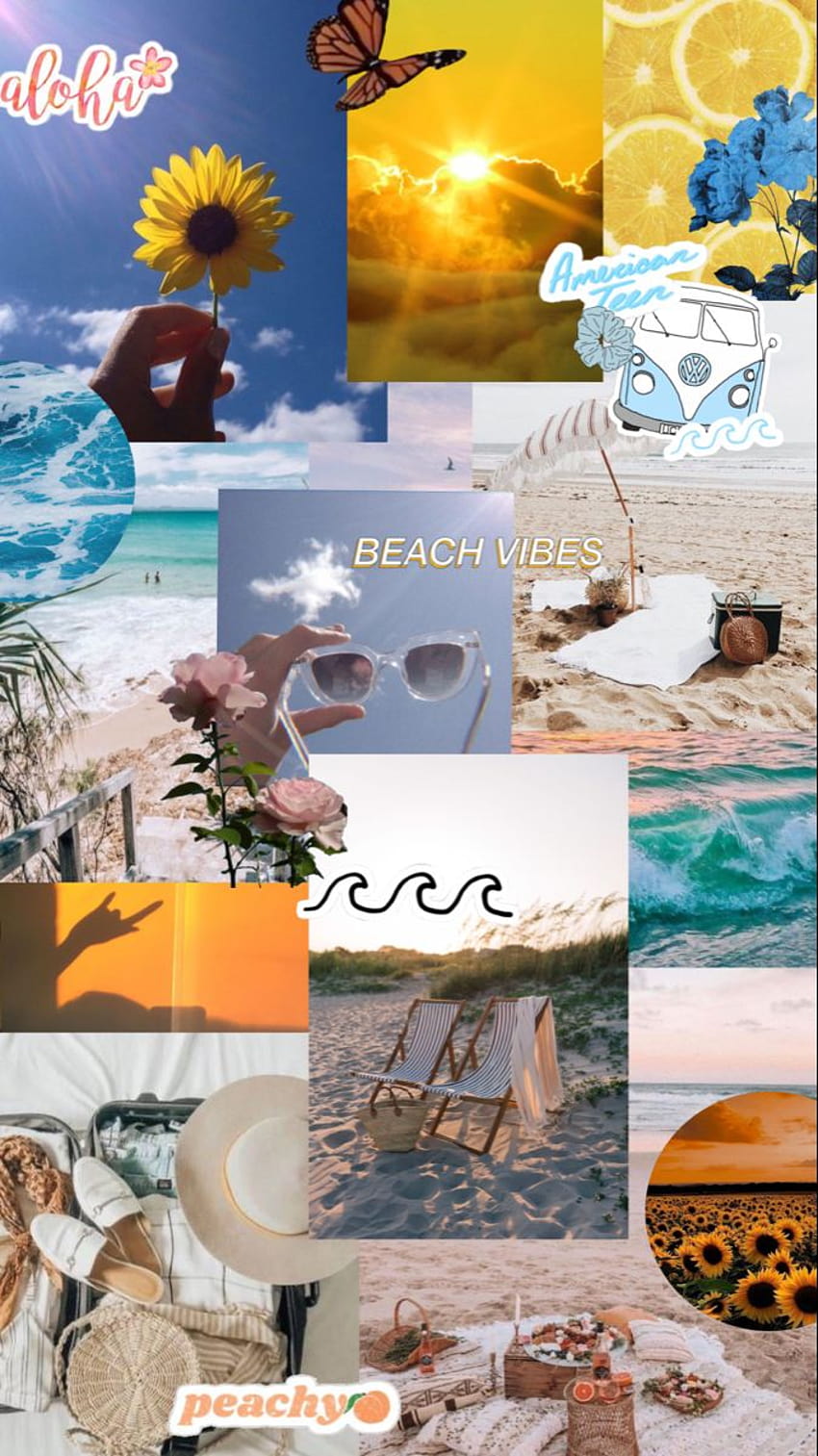 Summer aesthetic collage in 2021, beach summer collage HD phone ...