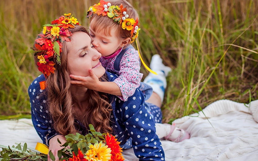 Mother Daughter Love Of Cute Family HD wallpaper