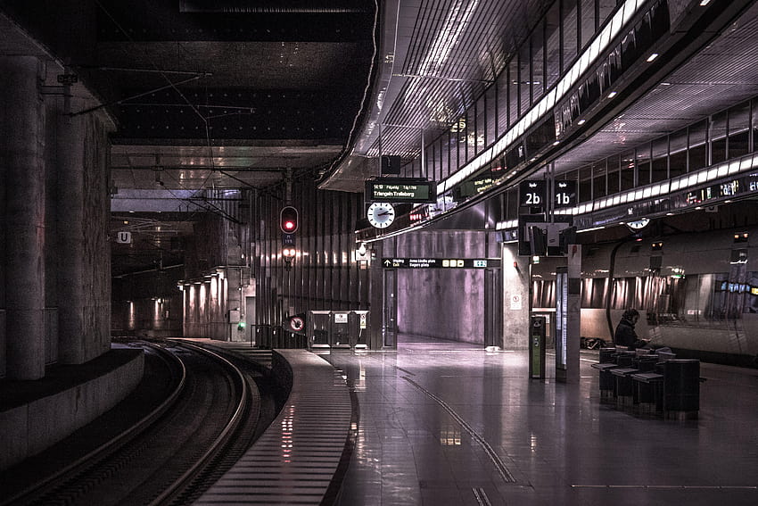 : night, vehicle, train station, infrastructure, rapid, station 19 HD wallpaper