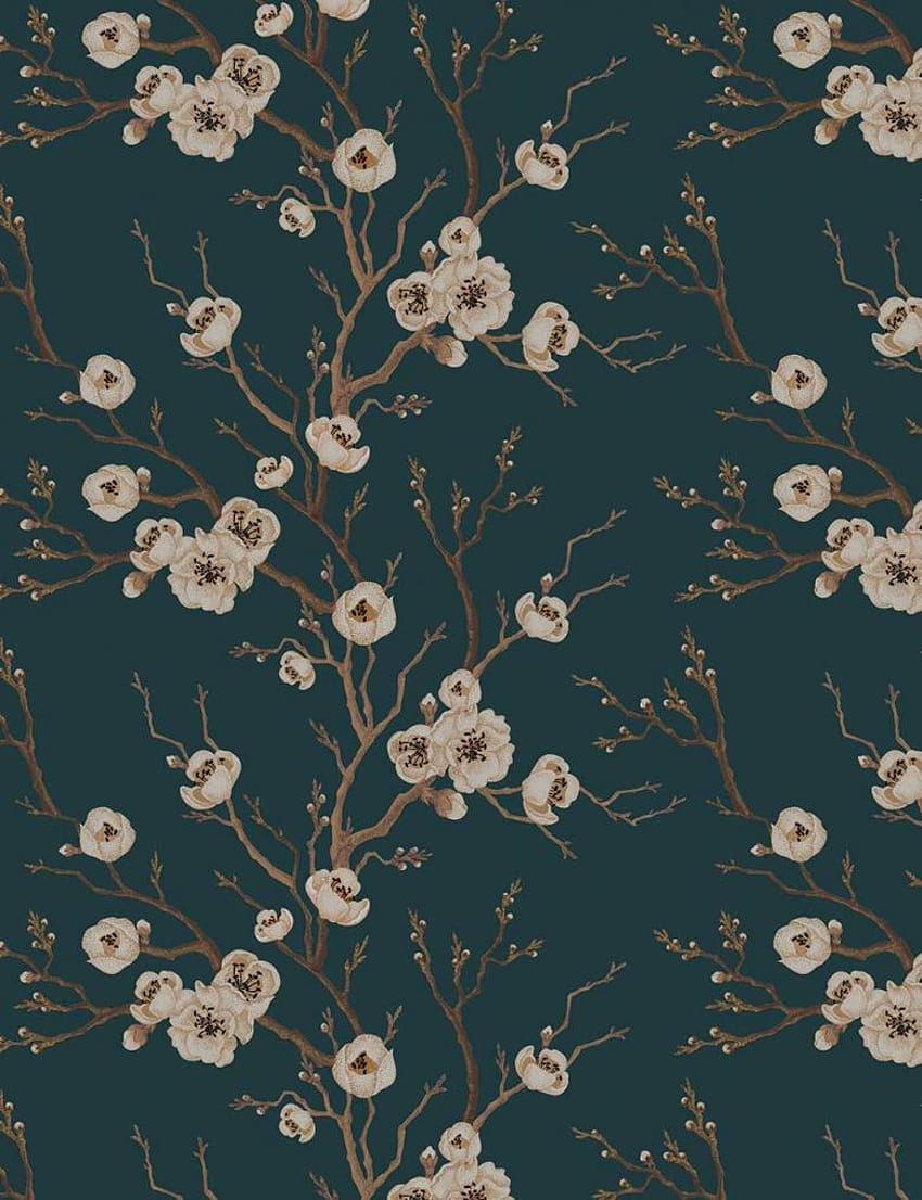 Japanese Cherry Blossom Fabric Wallpaper and Home Decor  Spoonflower