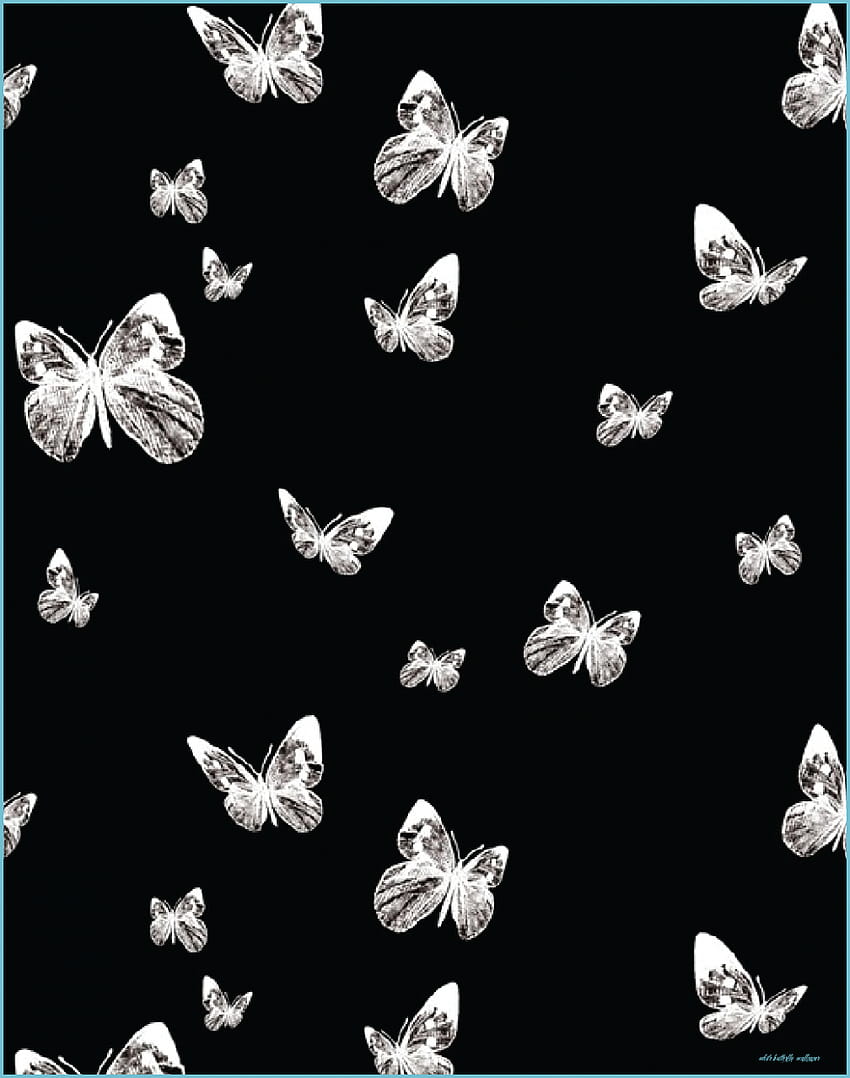 Butterfly Valley, Black & White Black Estética , Preto, preto e branco bonito estética Papel de parede de celular HD