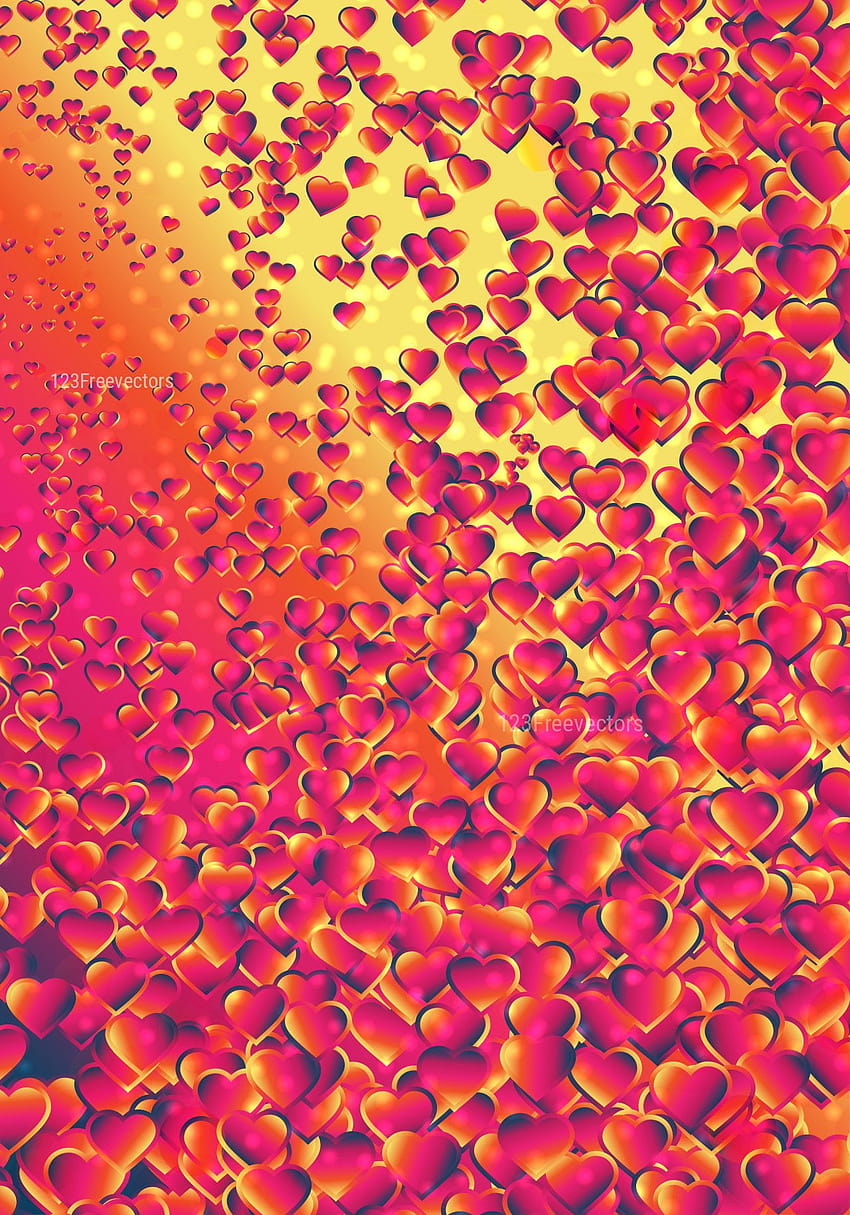 Pink Red and Yellow Heart Backgrounds, yellow hearts and pink HD phone wallpaper