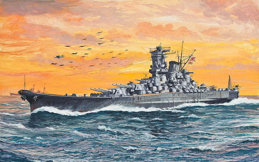 WW2 Japanese Empire, battleships ww2 HD wallpaper