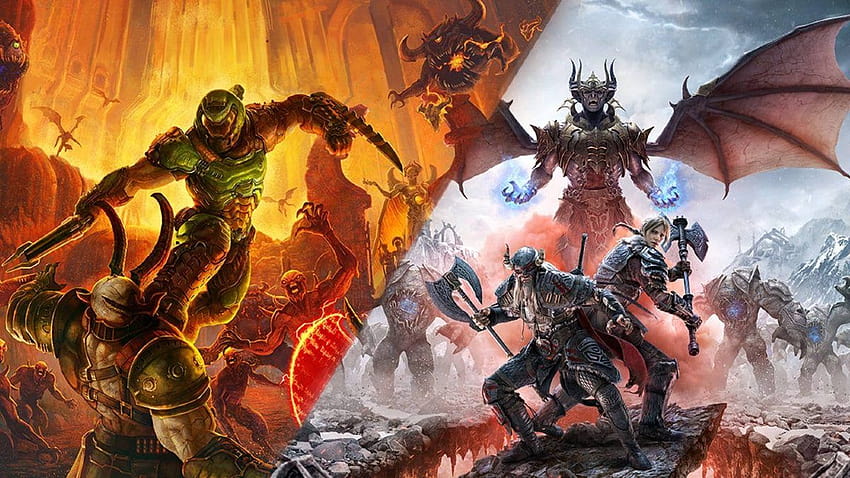 Doom Eternal ve The Elder Scrolls Online Yükseltmelerle PS5 ve Xbox Series X için Duyuruldu, doom ebedi antik tanrılar HD duvar kağıdı