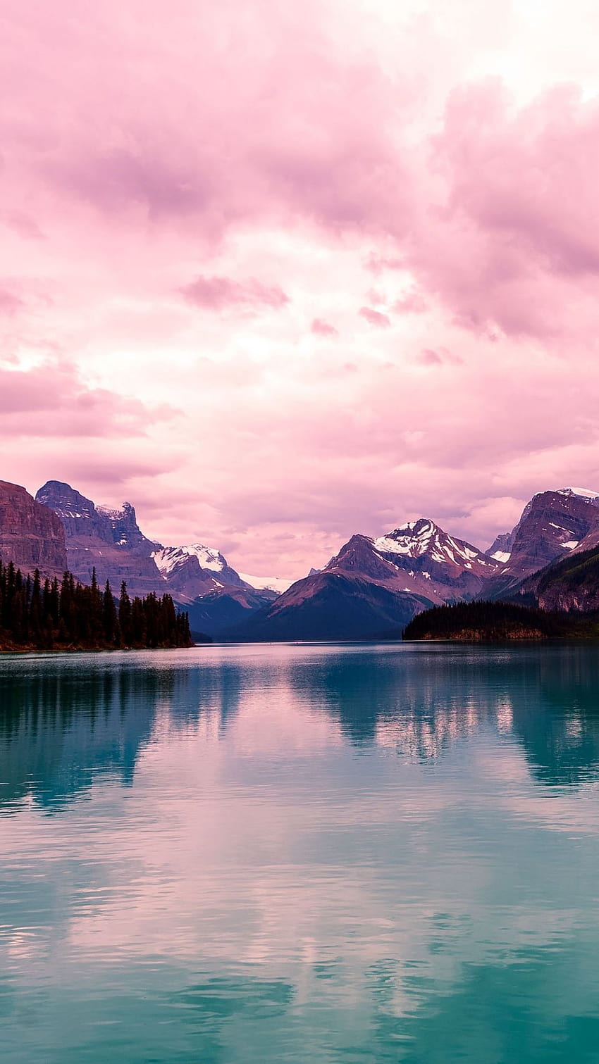 Lac Maligne, lac, parc national de Jasper, montagnes, nature, paysage esthétique de la nature Fond d'écran de téléphone HD