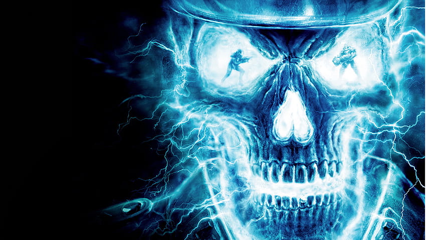 Blue Skull Backgrounds Group, blue flame weed HD wallpaper
