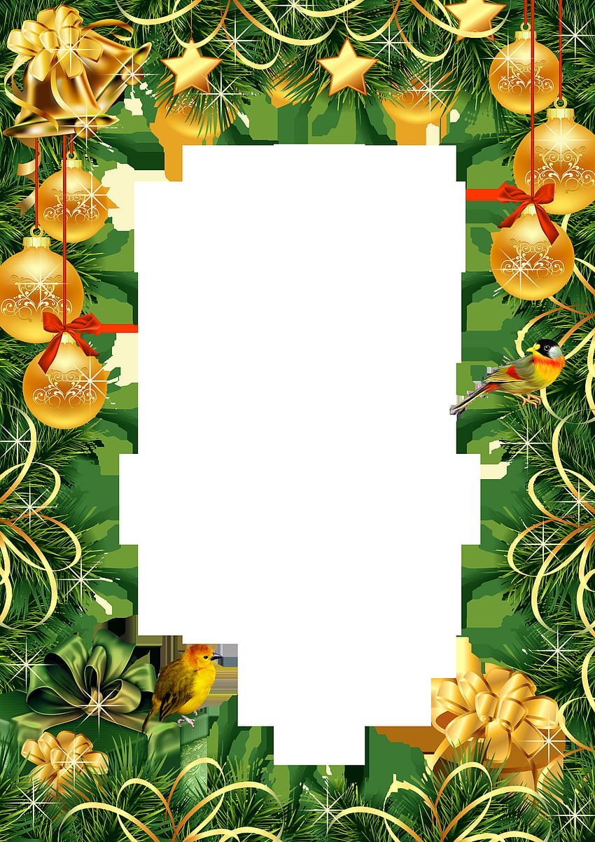 Christmas Transparent PNG Frame with Gold Christmas Balls, imvu christmas HD phone wallpaper
