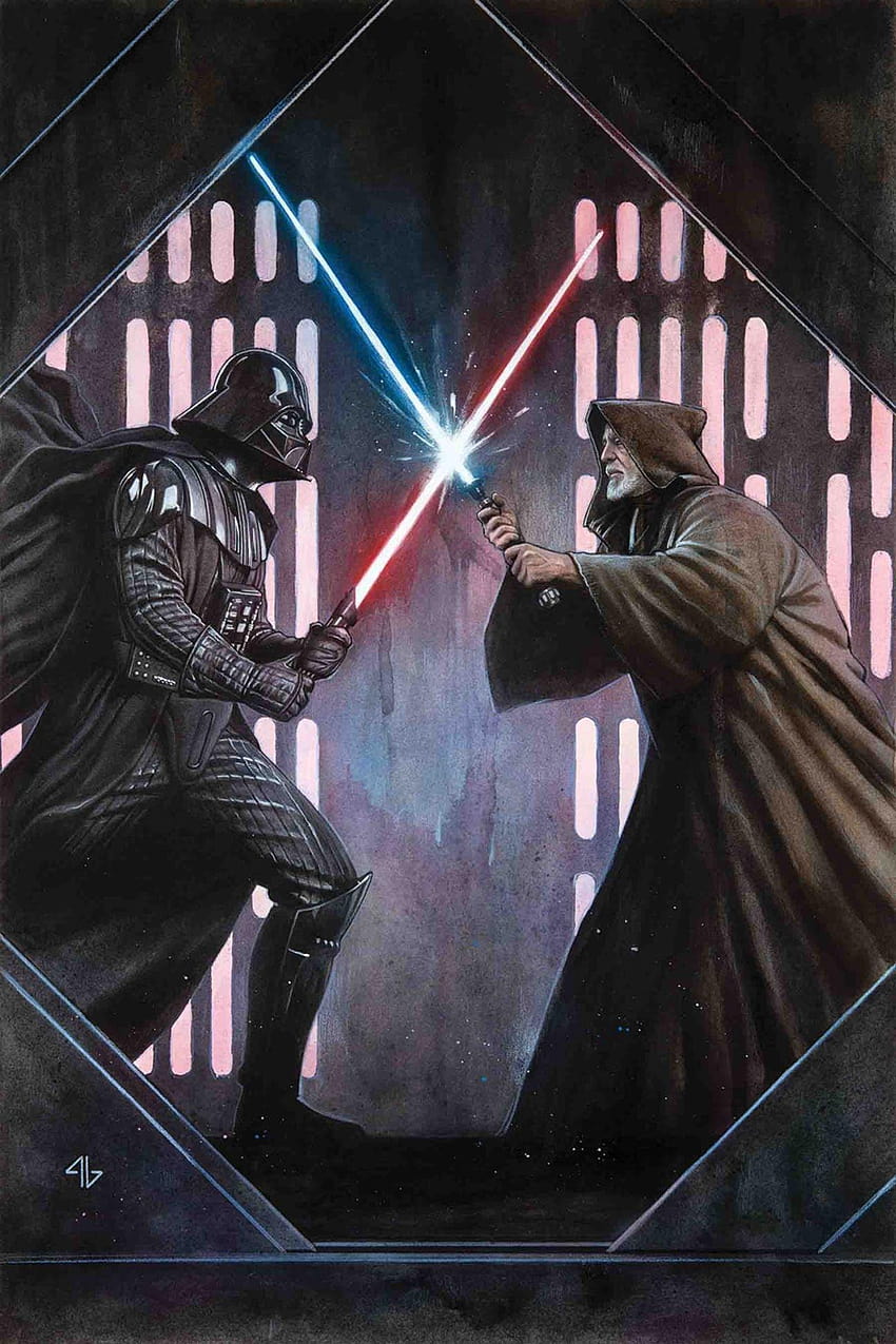 Obi Wan gegen Darth Vador Star Wars ep IV, Luke Skywalker gegen Darth Vader HD-Handy-Hintergrundbild