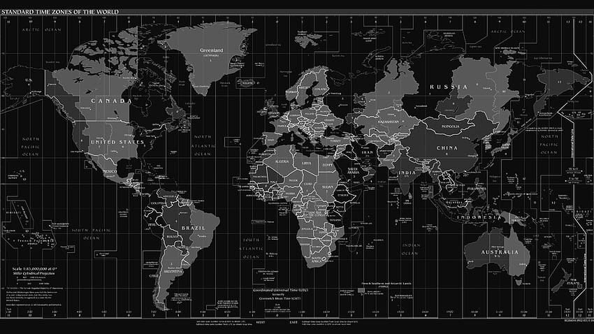 Dark Time Zone World Map, world map black HD wallpaper | Pxfuel