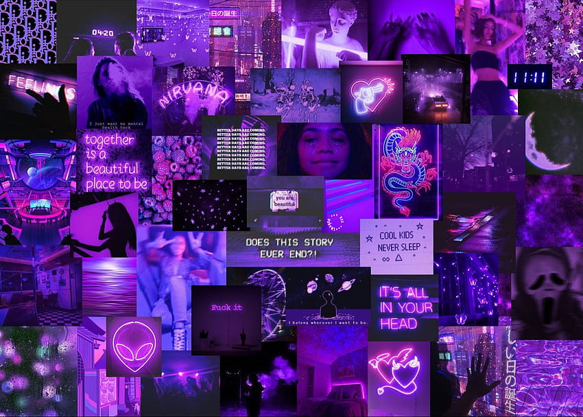 neon purple aesthetic laptop in 2020, neon aesthetic HD wallpaper
