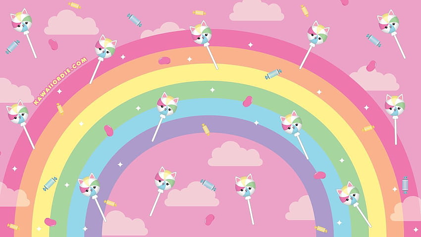 Kawaii Anime Candy Hintergründe, kawaii Süßigkeiten HD-Hintergrundbild