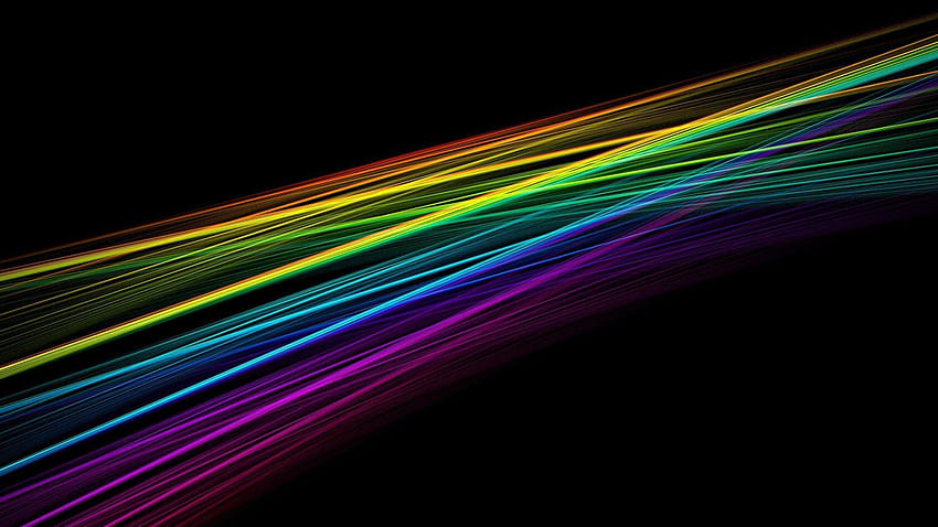 Abstract multicolor rainbows black backgrounds, multicolor gay swirls HD wallpaper