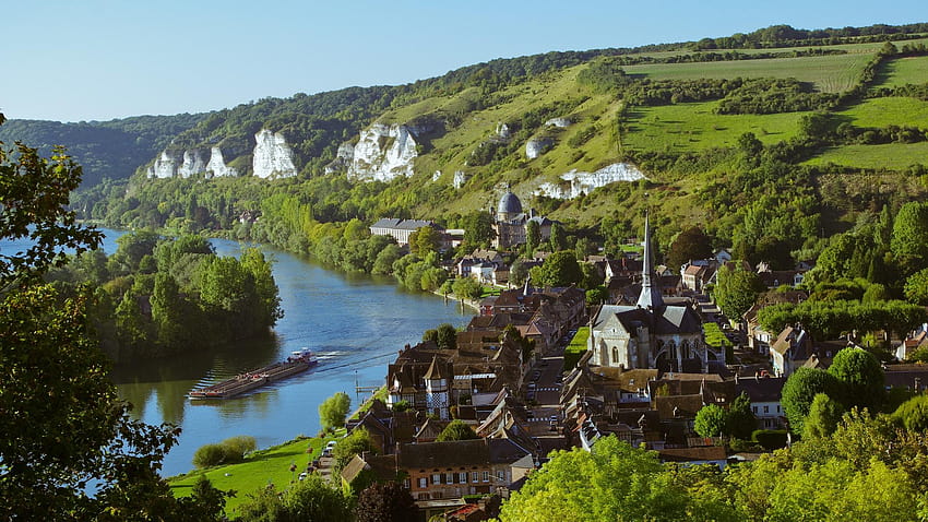 Най-красивите села в Нормандия, Франция, малко селце в Алпите HD тапет