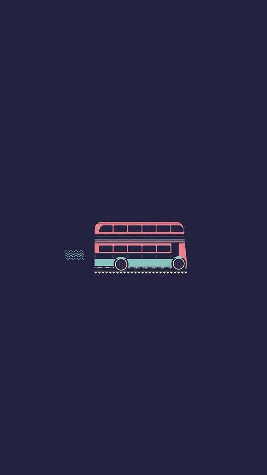 Double decker bus.Tap for more Minimal of Moscow, cartoon minimal mobile HD phone wallpaper