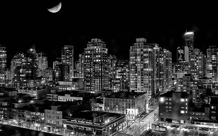 1680x1050 Black And White Vancouver City 1680x1050 Resolution , Backgrounds, and, night city aesthetic pc HD wallpaper