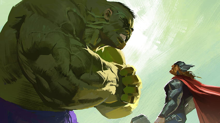 Hulk And Thor Artwork, hulk 2018 HD wallpaper