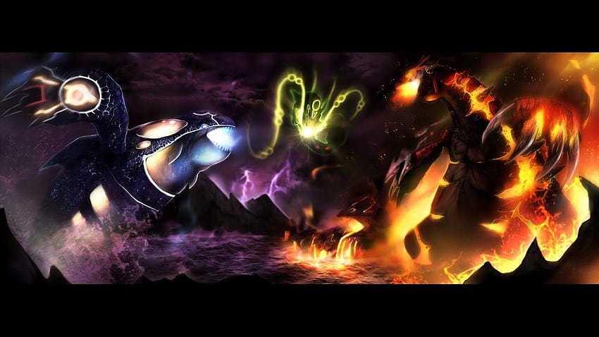 GOD (Toriko) vs Primal Groudon, Primal Kyogre and Mega Rayquaza